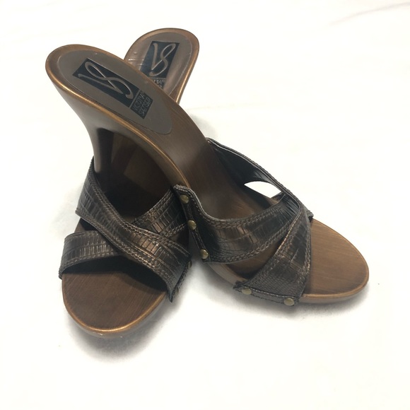 Victoria Spencer 8.5 Slither Snakeskin Heel Brown - Picture 1 of 16